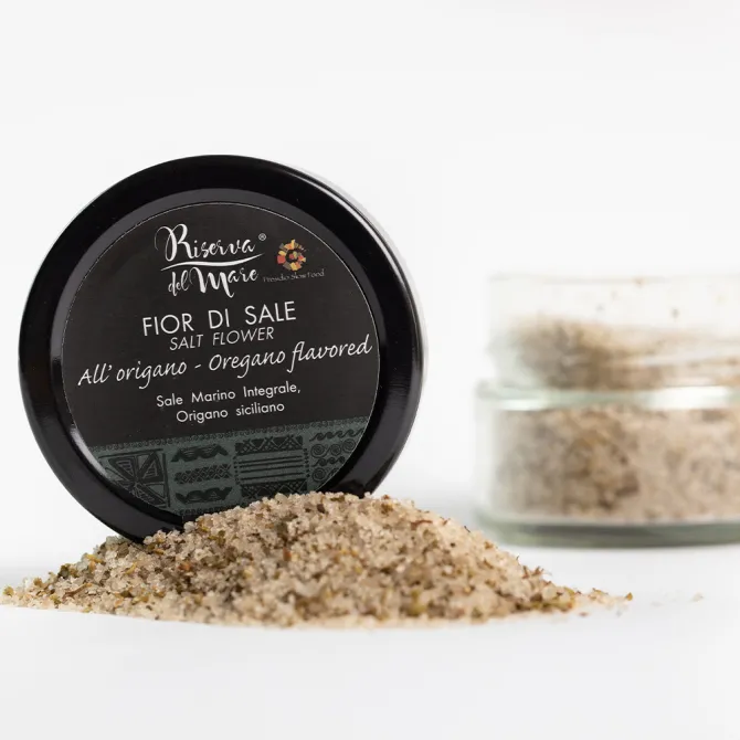 Oregano flavoured Fleur de Sel Slow Food Presidium 120g - Saline Culcasi