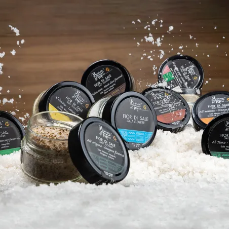 Fior di sale 120g confezione da 6 pezzi vari aromi - Saline Culcasi