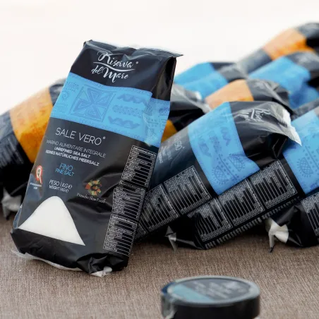 Sale integrale artigianale Presidio Slow Food macina fine cartone 12 pezzi - Saline Culcasi