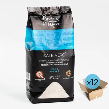 Artisanal wholemeal salt Slow Food Presidium finely ground box 12 pieces - Saline Culcasi