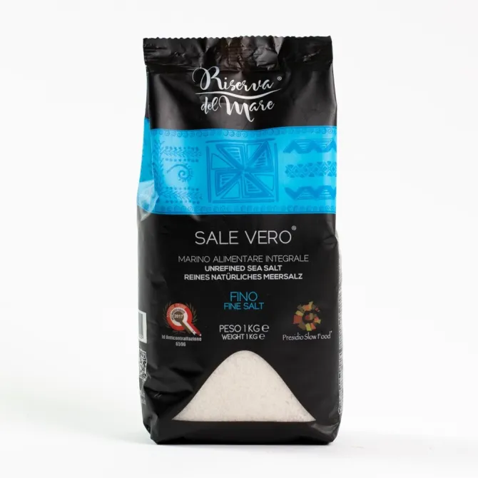 Artisanal wholemeal salt Slow Food Presidium fine grind 3 kg - Saline Culcasi