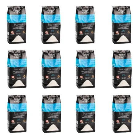 Artisanal wholemeal salt Slow Food Presidium finely ground box 12 pieces - Saline Culcasi