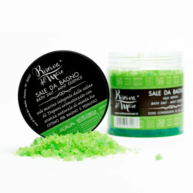 Kit Sali da Bagno Naturali | Lavanda, Menta, Cocco e Legno di Rosa | Saline Culcasi