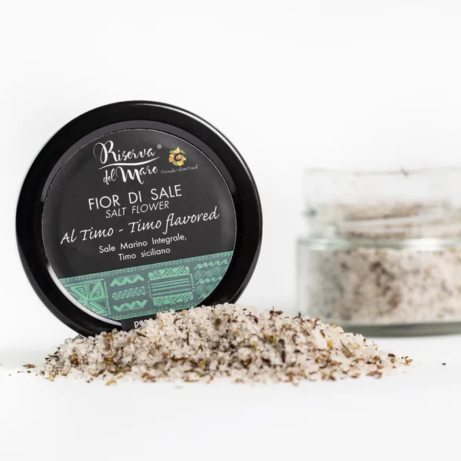 Thyme flavoured Fleur de Sel Slow Food Presidium 120g - Saline Culcasi