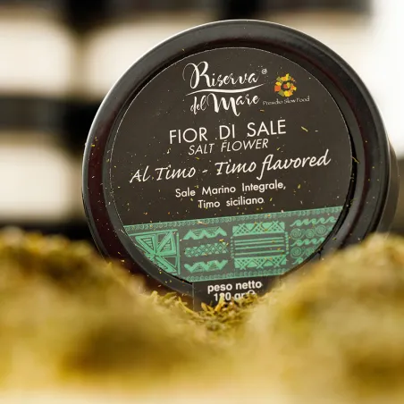 Thyme flavoured Fleur de Sel Slow Food Presidium 120g - Saline Culcasi