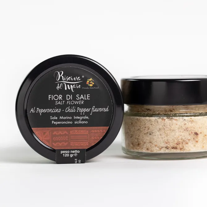 Chili pepper flavoured Fleur de Sel Slow Food Presidium 120g - Saline Culcasi