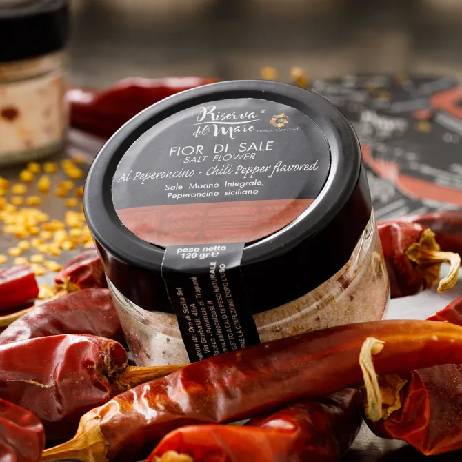 Chili pepper flavoured Fleur de Sel Slow Food Presidium 120g - Saline Culcasi